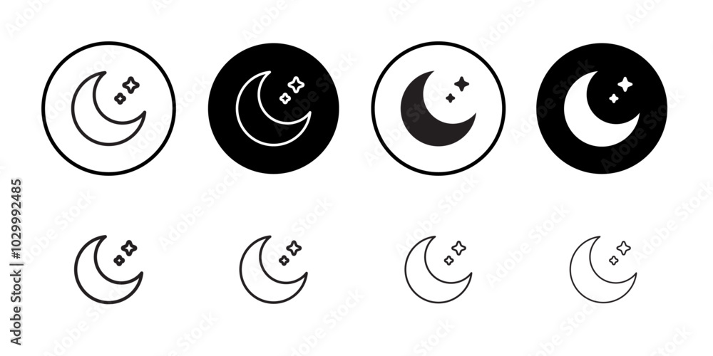 Moon icon Outline vector for web ui Moon icon Outline vector for web ui