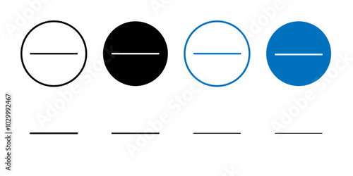 Minus Icon Outline vector for web ui
