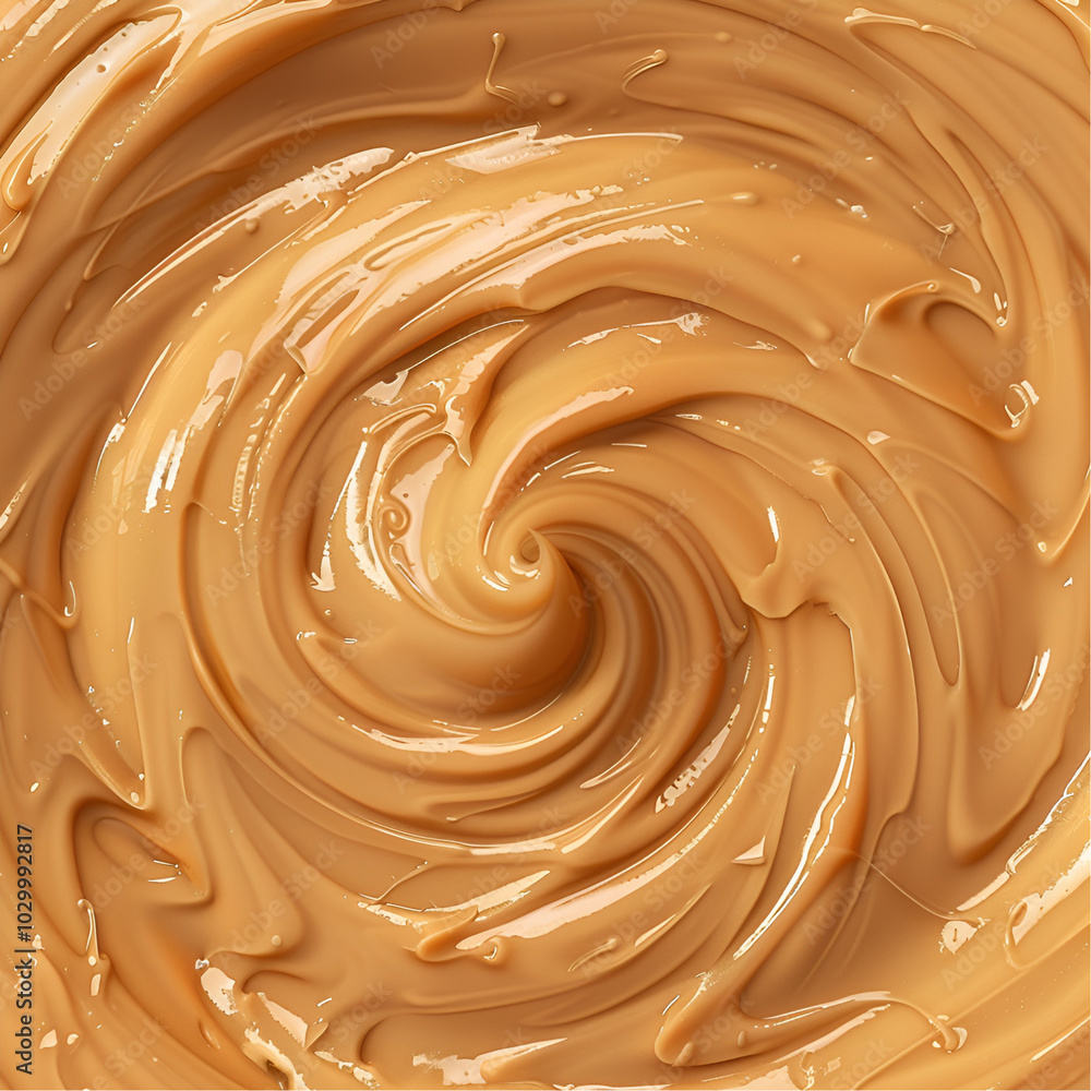 Swirling Caramel Texture CloseUp, Creamy Sweetness Swirling Caramel Texture CloseUp, Creamy Sweetness