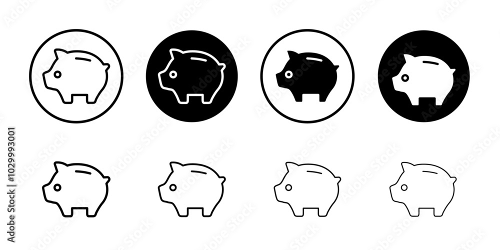 Piggy bank icon Outline vector for web ui Piggy bank icon Outline vector for web ui