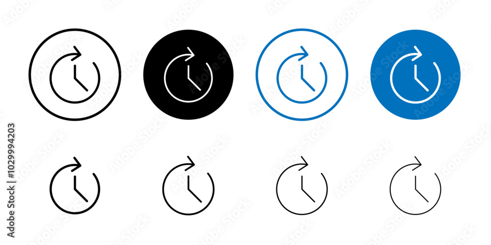 Time forward icon Outline vector for web ui Time forward icon Outline vector for web ui
