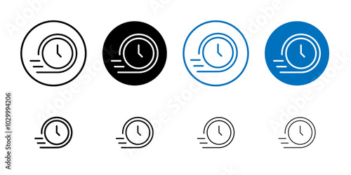 Time fast icon Outline vector for web ui