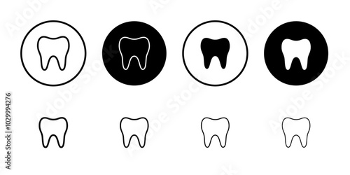 Tooth icon Outline vector for web ui