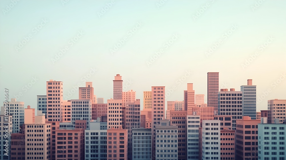 Obraz premium Evolving City Skyline 3D Rendered Changing Cityscapes Through Time