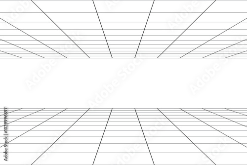 perspective grid floor on white background. 