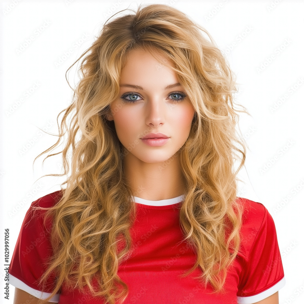 Female Soccer Player Isolated