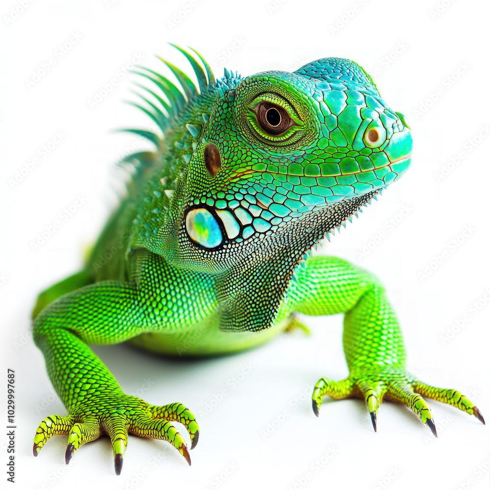 Obraz premium Green Iguana Isolated