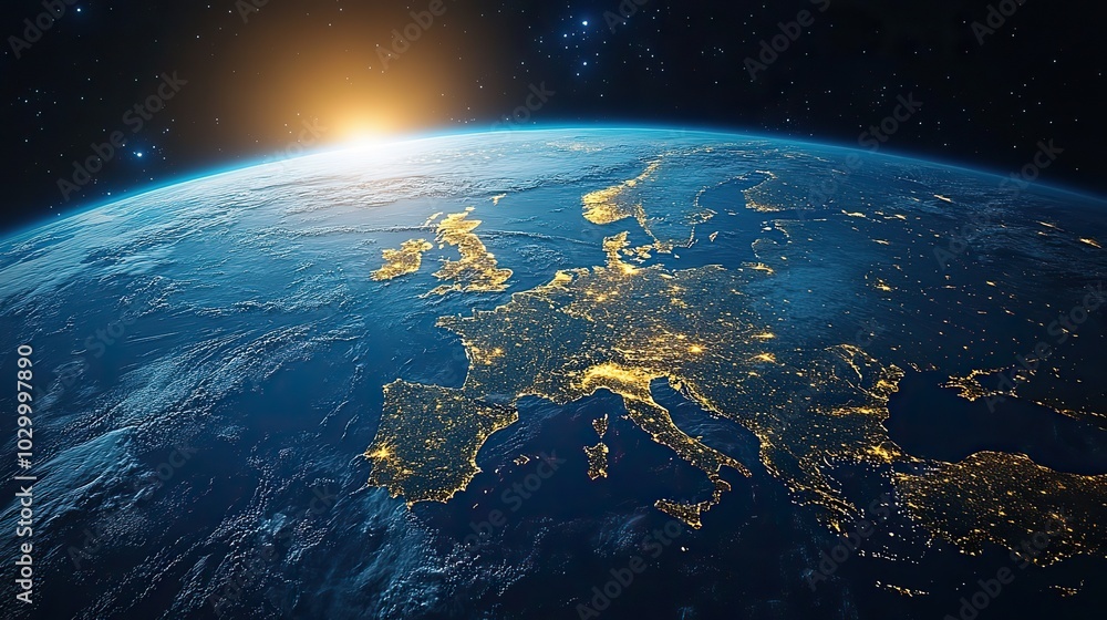 Europe and Asia seen from space on planet Earth. Europe and Asia seen from space on planet Earth.
