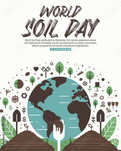 World Soil Day with soil fertility and soil restoration social media post banner template