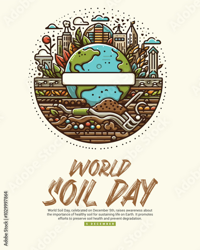 World Soil Day with soil fertility and soil restoration social media post banner template