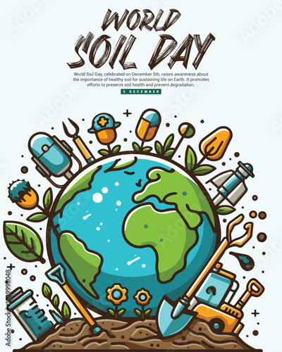 World Soil Day with soil fertility and soil restoration social media post banner template