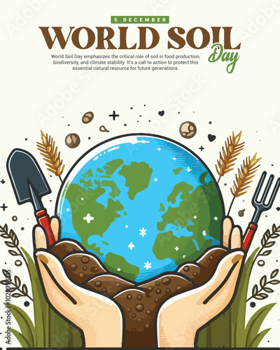 World Soil Day with soil fertility and soil restoration social media post banner template