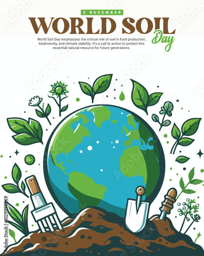 World Soil Day with soil fertility and soil restoration social media post banner template