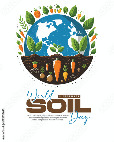 World Soil Day with soil fertility and soil restoration social media post banner template