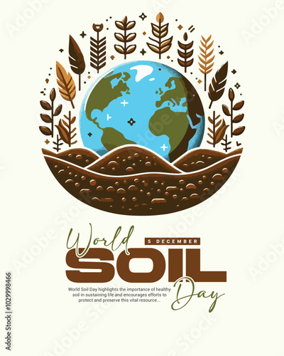 World Soil Day with soil fertility and soil restoration social media post banner template