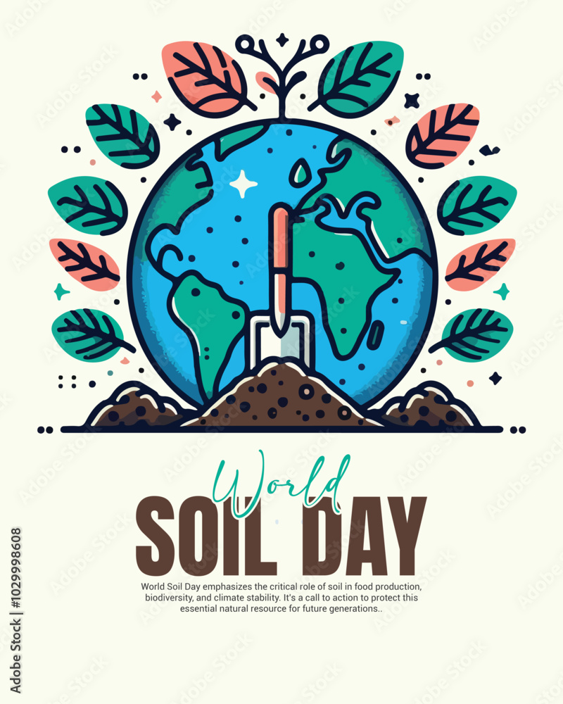 Fototapeta premium World Soil Day with soil fertility and soil restoration social media post banner template