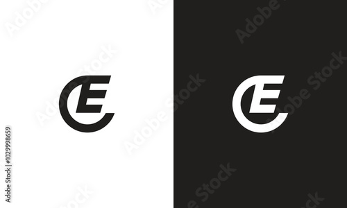 OE logo, monogram unique logo, black and white logo, premium elegant logo, letter OE Vector
