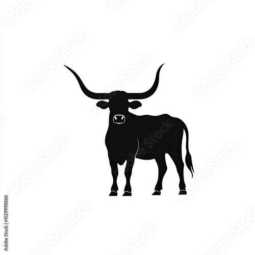 Longhorn Silhouette, Illust...