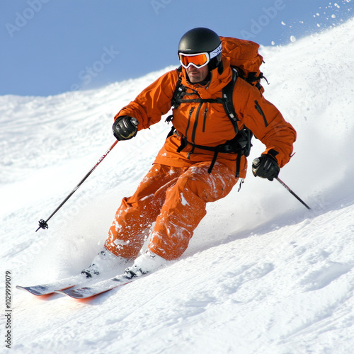 Man Ski Isolated
