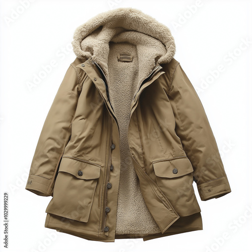 Man Winter Coat Isolated
