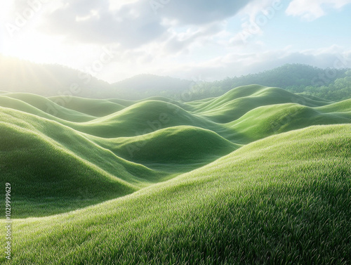 Minimalistic Landscape Featuring Rolling Hills Under A Pale Blue Sky, Creating A Serene And Unobtrusive Backdrop Perfect For Nature-Themed Projects