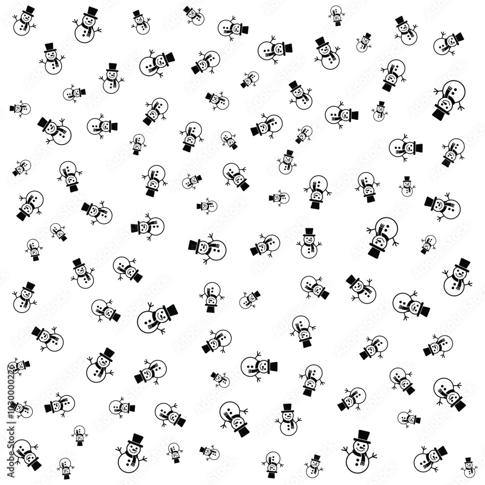 Snowman Minimalist Pattern Snowman Minimalist Pattern