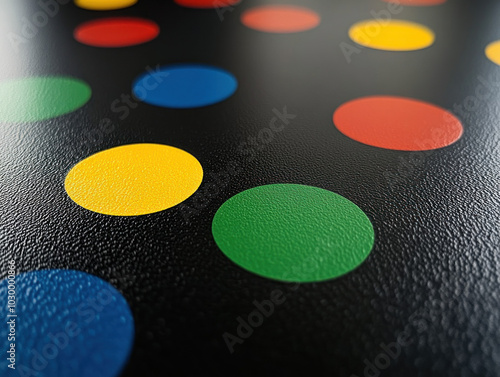 Polka Dots On Black Background