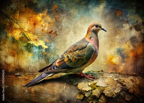 Aerial photography featuring a Grunge Dove with a textured border, ideal for unique artistic designs and creative projects, adds depth and character to your artwork. photo