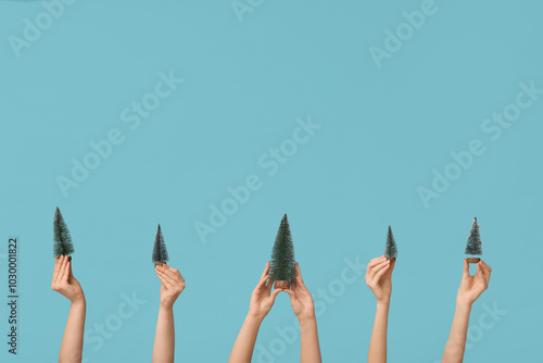 Female hands with different...