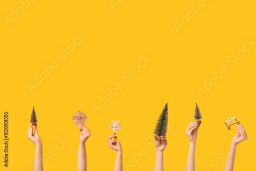 Female hands with Christmas...