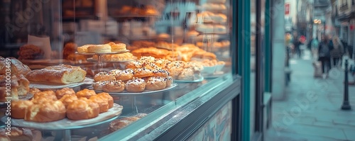 Colorful Pastry Showcase in...