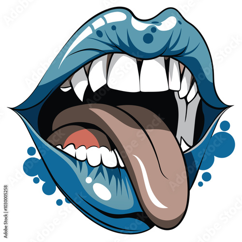 pop art vector speaking lips tongue sticking