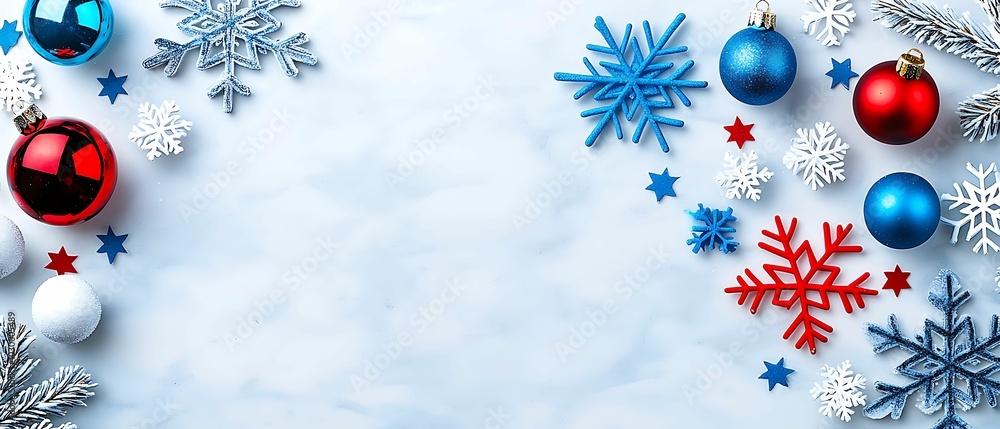 Festive decorations for a joyful celebration, Concept christmas decor background snowflakes clean Festive decorations for a joyful celebration, Concept christmas decor background snowflakes clean