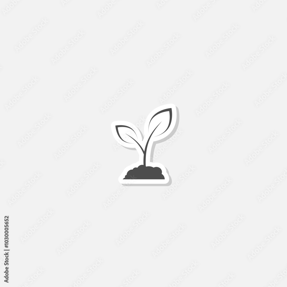 Sprout icon sticker isolated on gray background Sprout icon sticker isolated on gray background