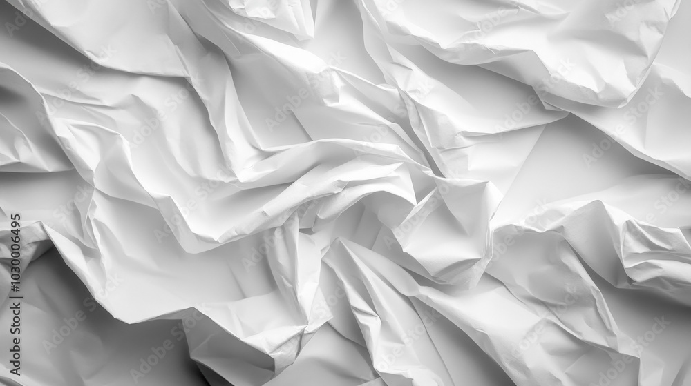 Obraz premium White Crumpled Paper Background