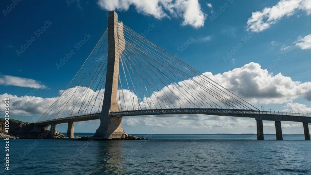 Obraz premium suspension bridge over the river
