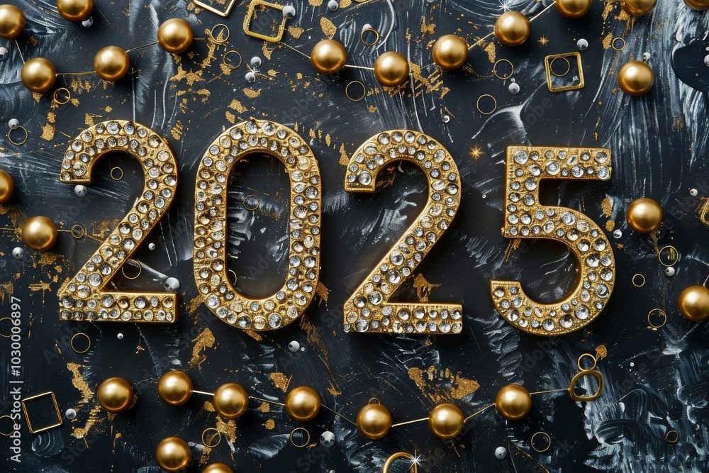 2025 gold jewel numbers, new year gemstones, diamond greeting card, gem celebrate banner 2025 gold jewel numbers, new year gemstones, diamond greeting card, gem celebrate banner