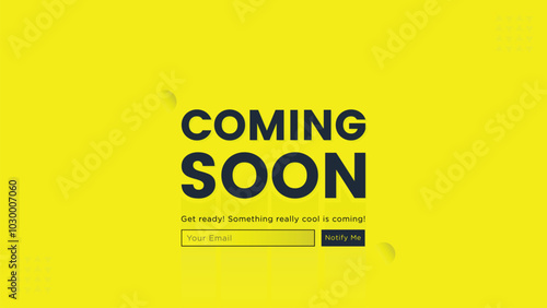 Coming soon banner template with yellow Background