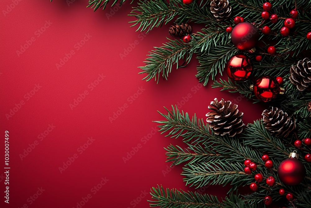 Christmas Season Background with Baubles Christmas Season Background with Baubles