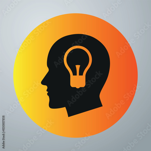 Obraz na plátně A bright flat icon illustrating an idea that comes to mind