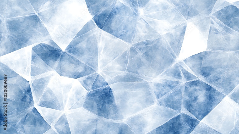 Obraz premium Abstract Geometric Pattern of Ice Crystals, Winter Background Blank Background with Copy Space for Design Projects