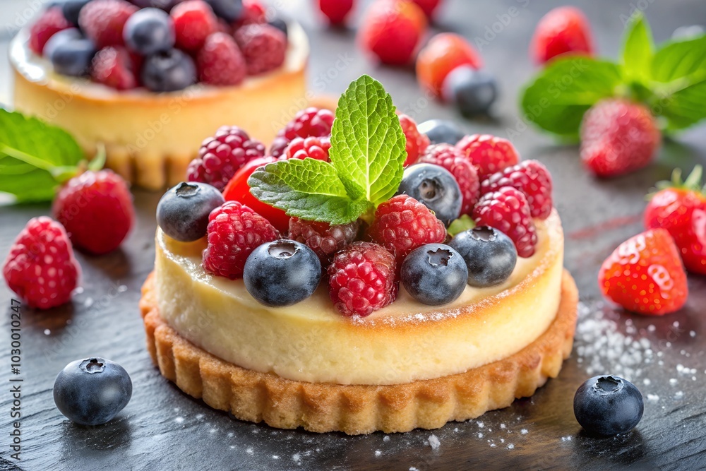 Exquisite Gourmet Dessert with Fresh Berries Exquisite Gourmet Dessert with Fresh Berries