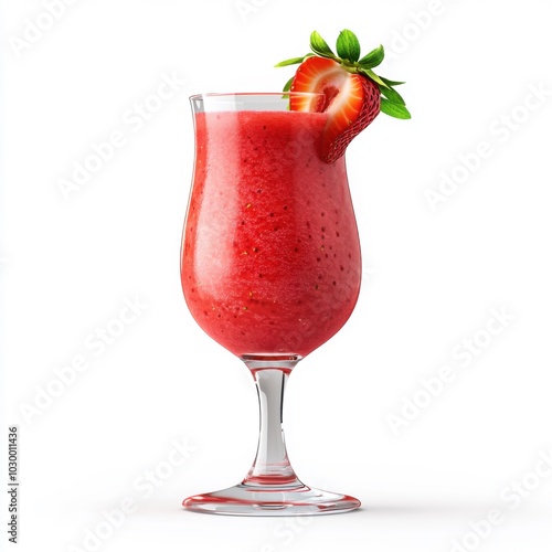 Refreshing strawberry daiquiri on white background for summer cocktails and beverage design