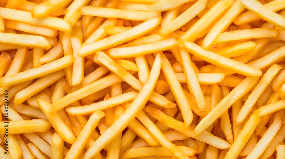 French Fries Background Overhead Shot French Fries Background Overhead Shot
