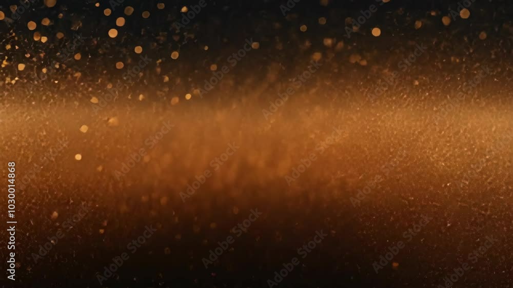 Golden particles float in a dark setting, creating a shimmering, abstract background Golden particles float in a dark setting, creating a shimmering, abstract background