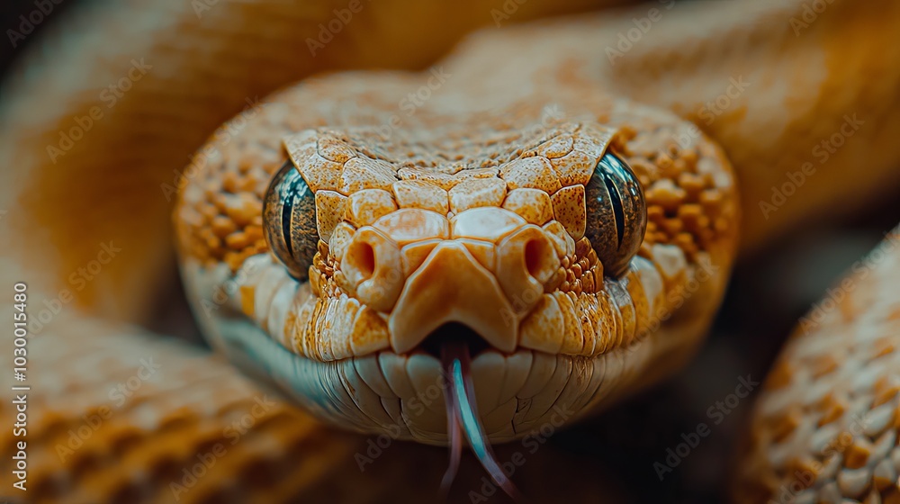 Close-Up of Venomous Snake with Fangs Bared Close-Up of Venomous Snake with Fangs Bared