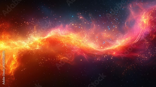 Cosmic Firestorm: A Celestial Tapestry of Glowing Nebulae