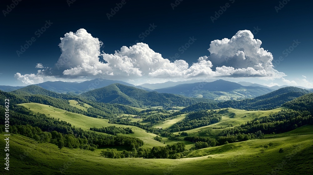 Fototapeta premium Moody Digital Landscape with Added Visual Effects
