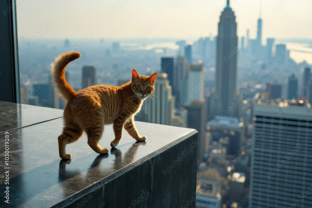 Obraz premium cat on the roof