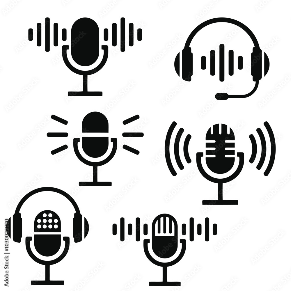 Silhouette Headset Illustration Silhouette Headset Illustration